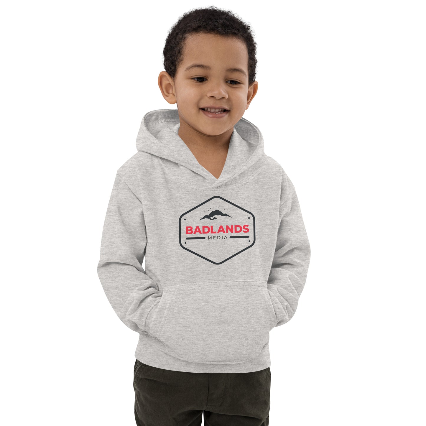 Badlands Kids Unisex Hoodie (red/blk logo)