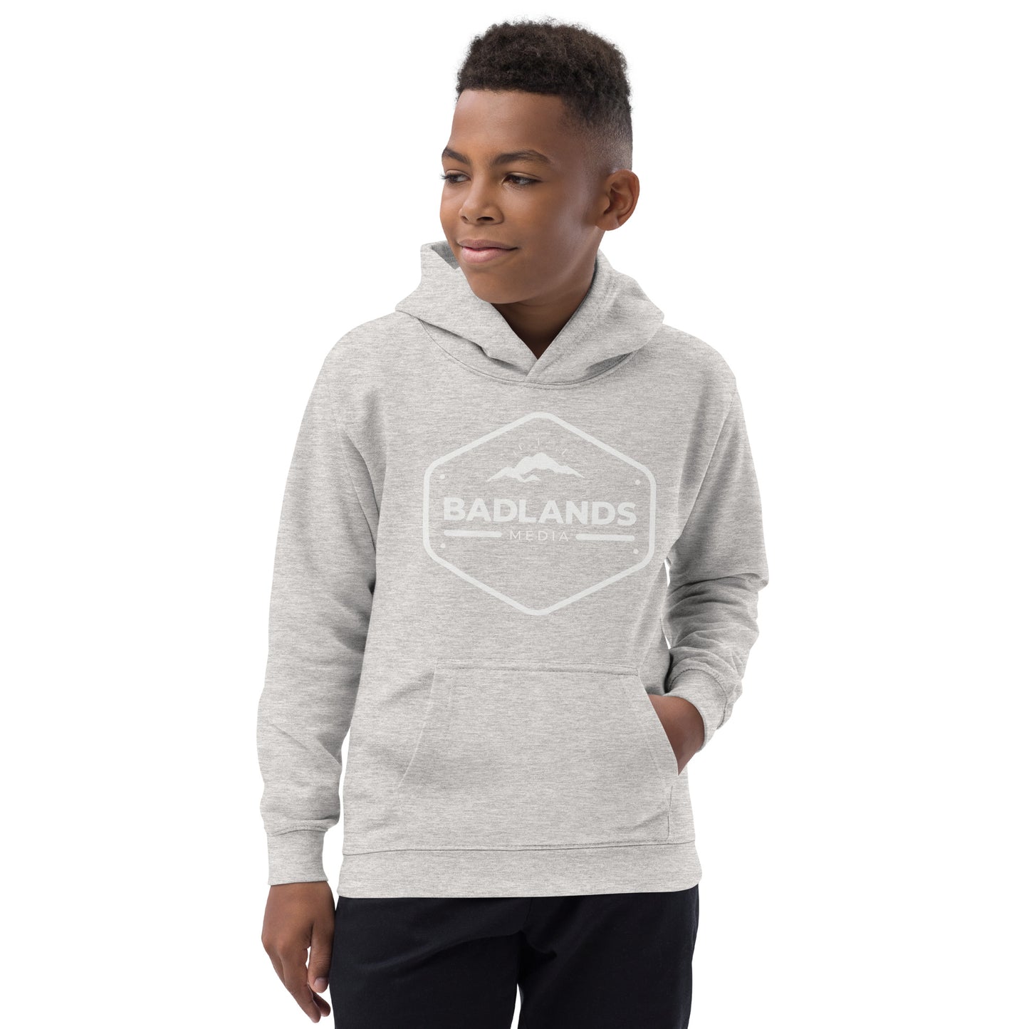 Badlands Kids Unisex Hoodie (white logo)