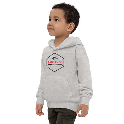 Badlands Kids Unisex Hoodie (red/blk logo)