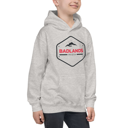 Badlands Kids Unisex Hoodie (red/blk logo)