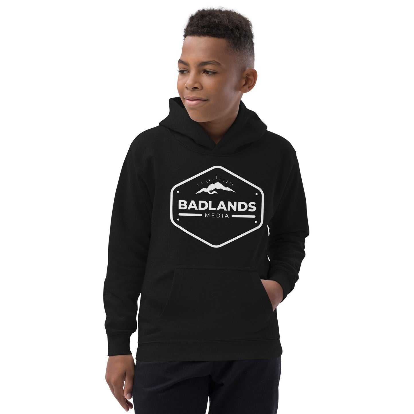 Badlands Kids Unisex Hoodie (white logo)