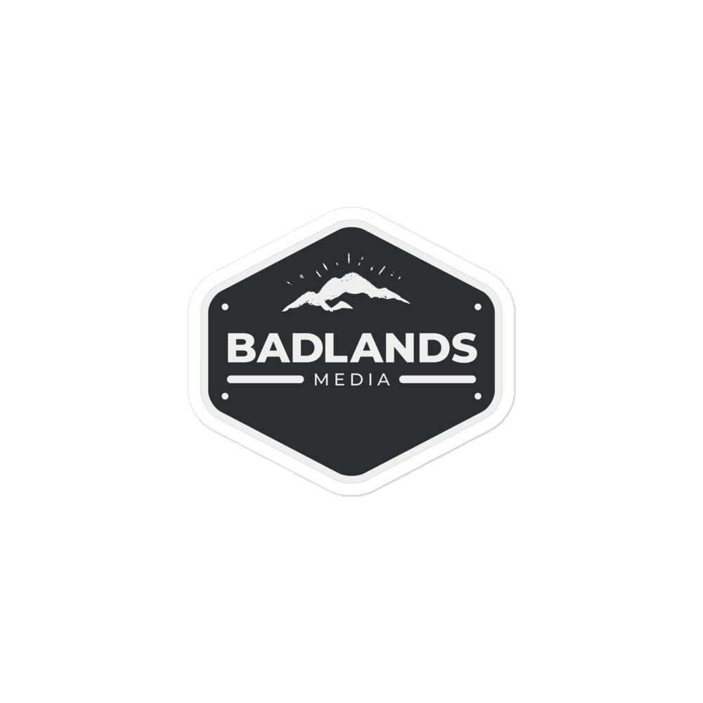 Badlands Hexagon Bubble-Free Stickers in black