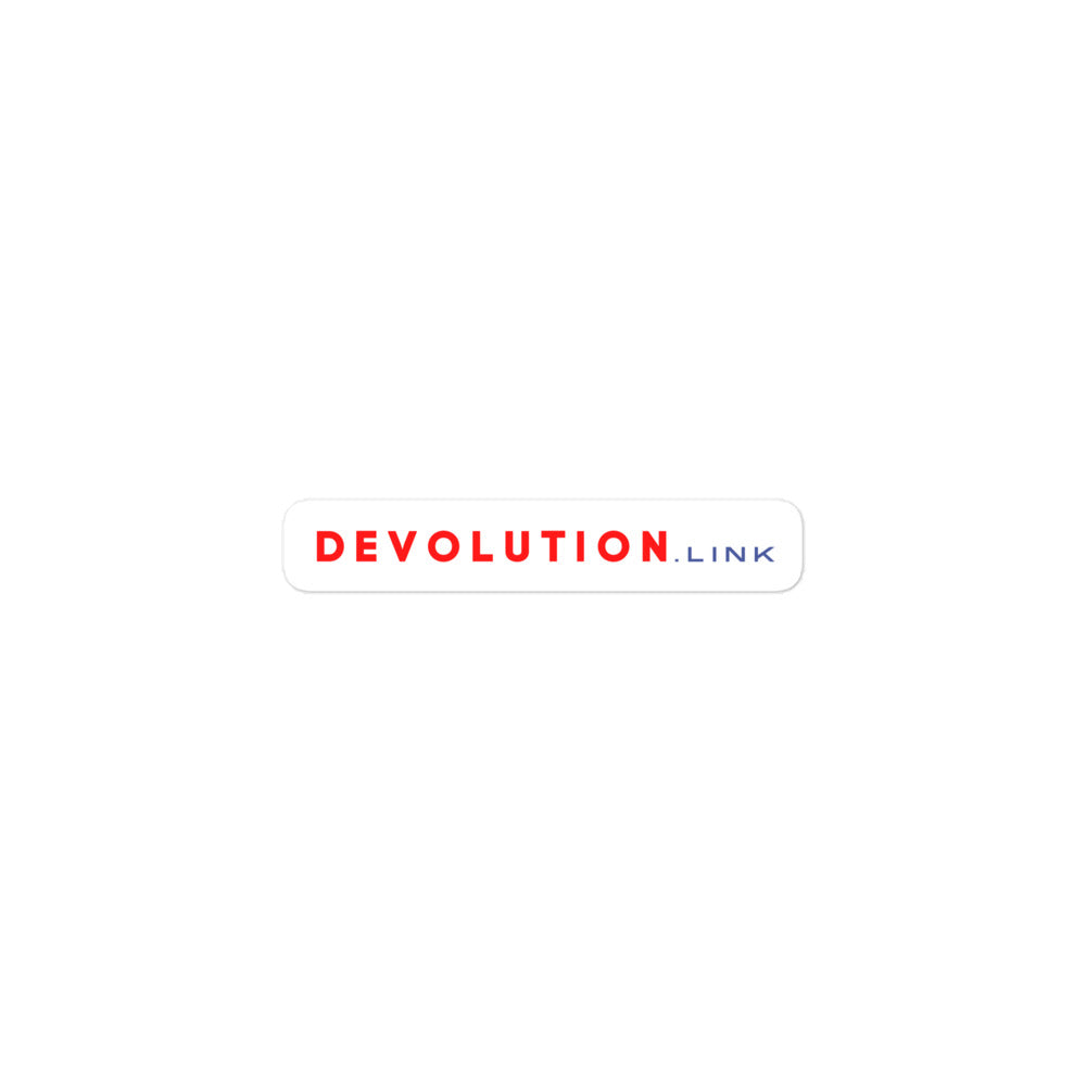 Devolution.link Bubble-free stickers (red, white and blue)