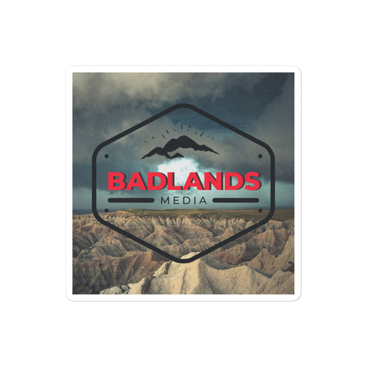 Badlands Square Bubble-Free Stickers in storm