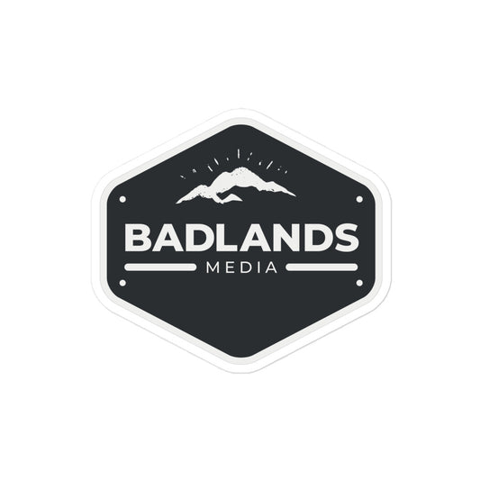 Badlands Hexagon Bubble-Free Stickers in black