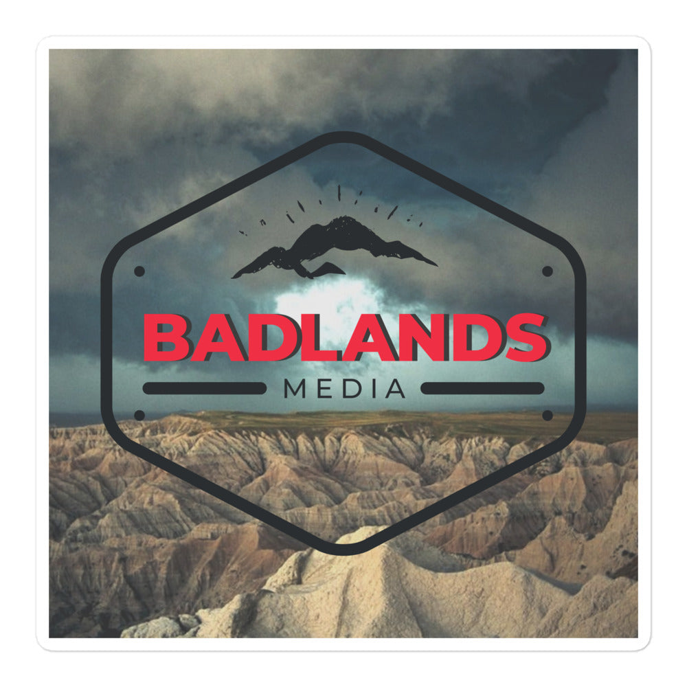 Badlands Square Bubble-Free Stickers in storm