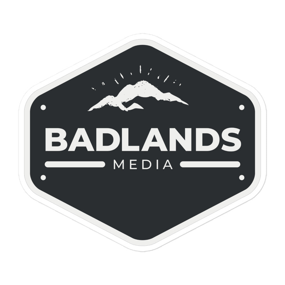 Badlands Hexagon Bubble-Free Stickers in black