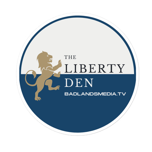 The Liberty Den Bubble-free stickers (blue and gold)