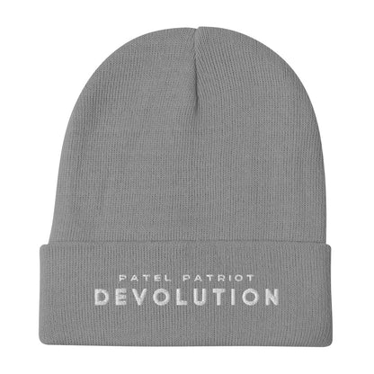 Devolution Embroidered Beanie (white logo)