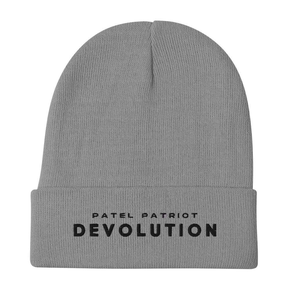 Devolution Embroidered Beanie (dark logo)