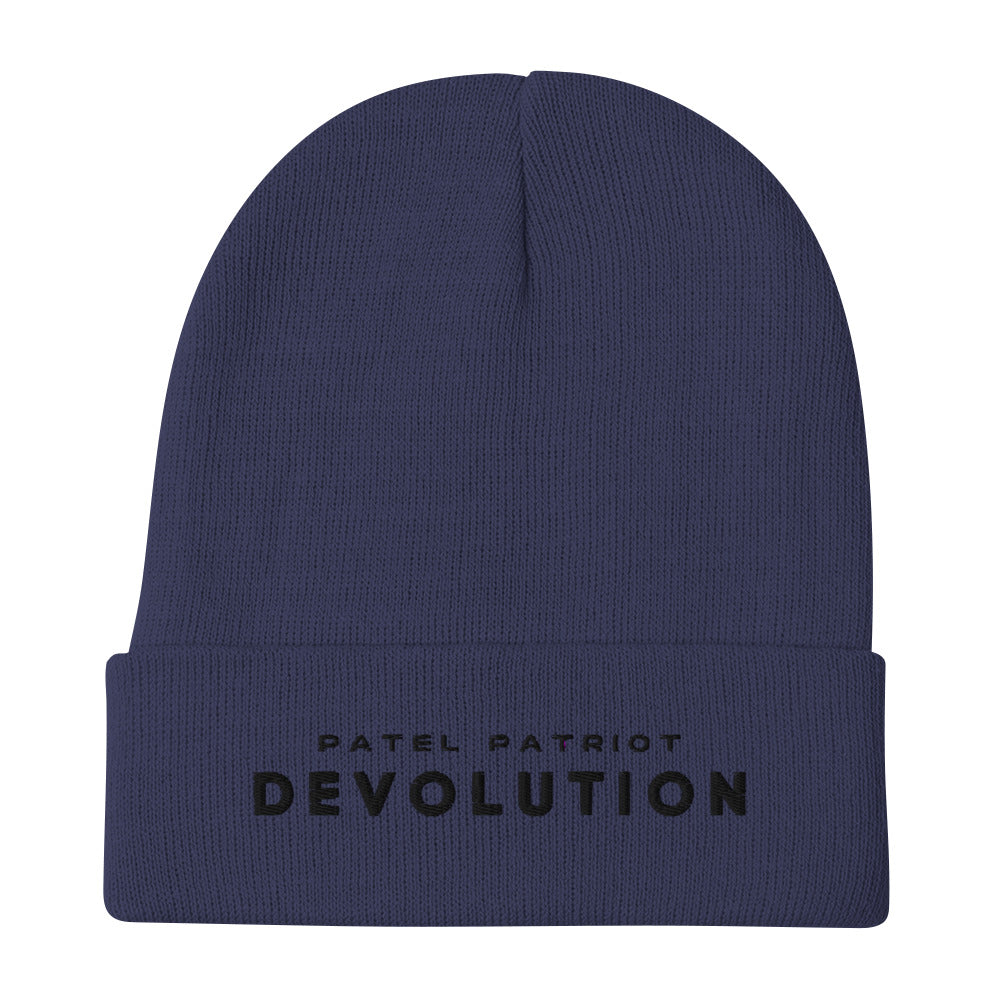 Devolution Embroidered Beanie (dark logo)