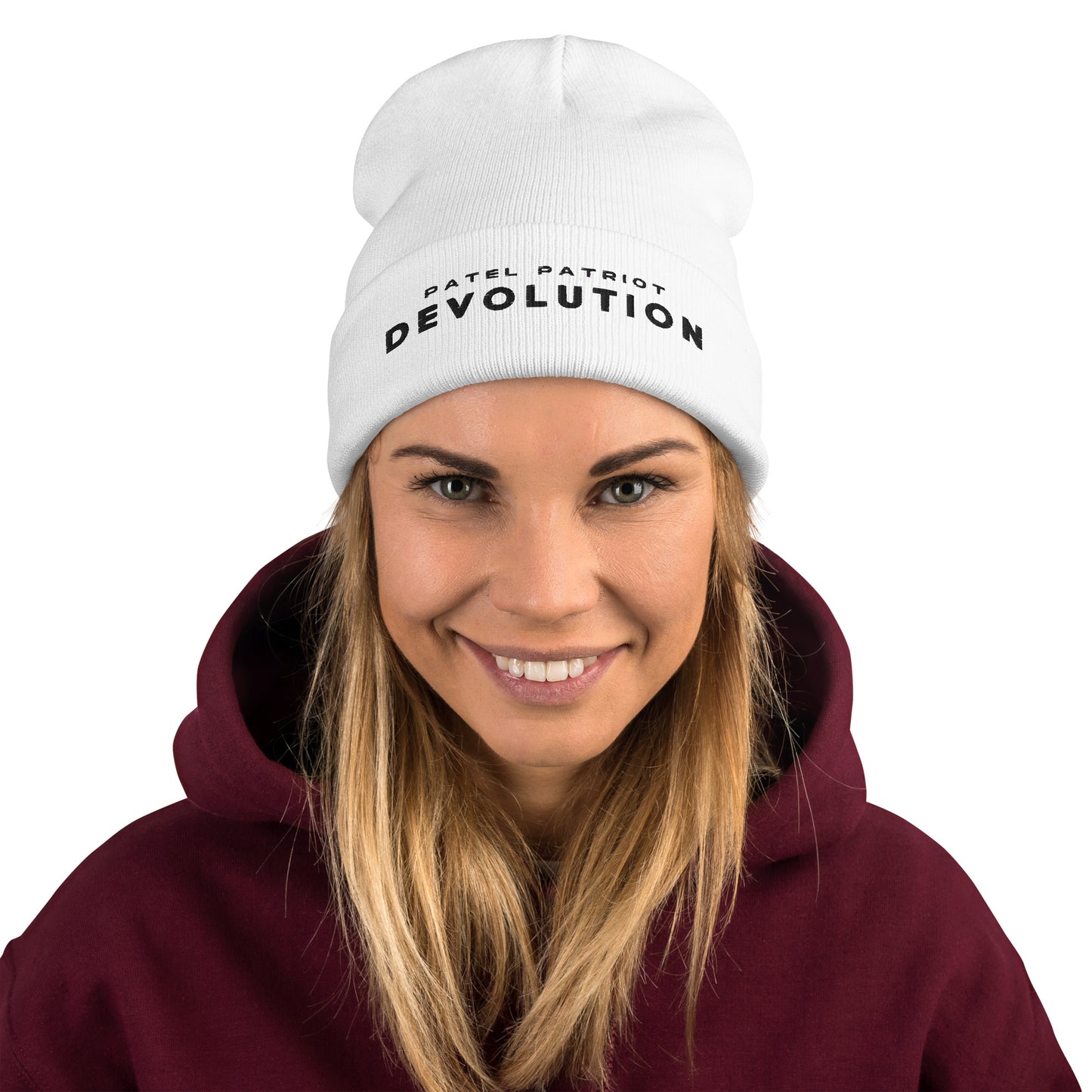 Devolution Embroidered Beanie (dark logo)