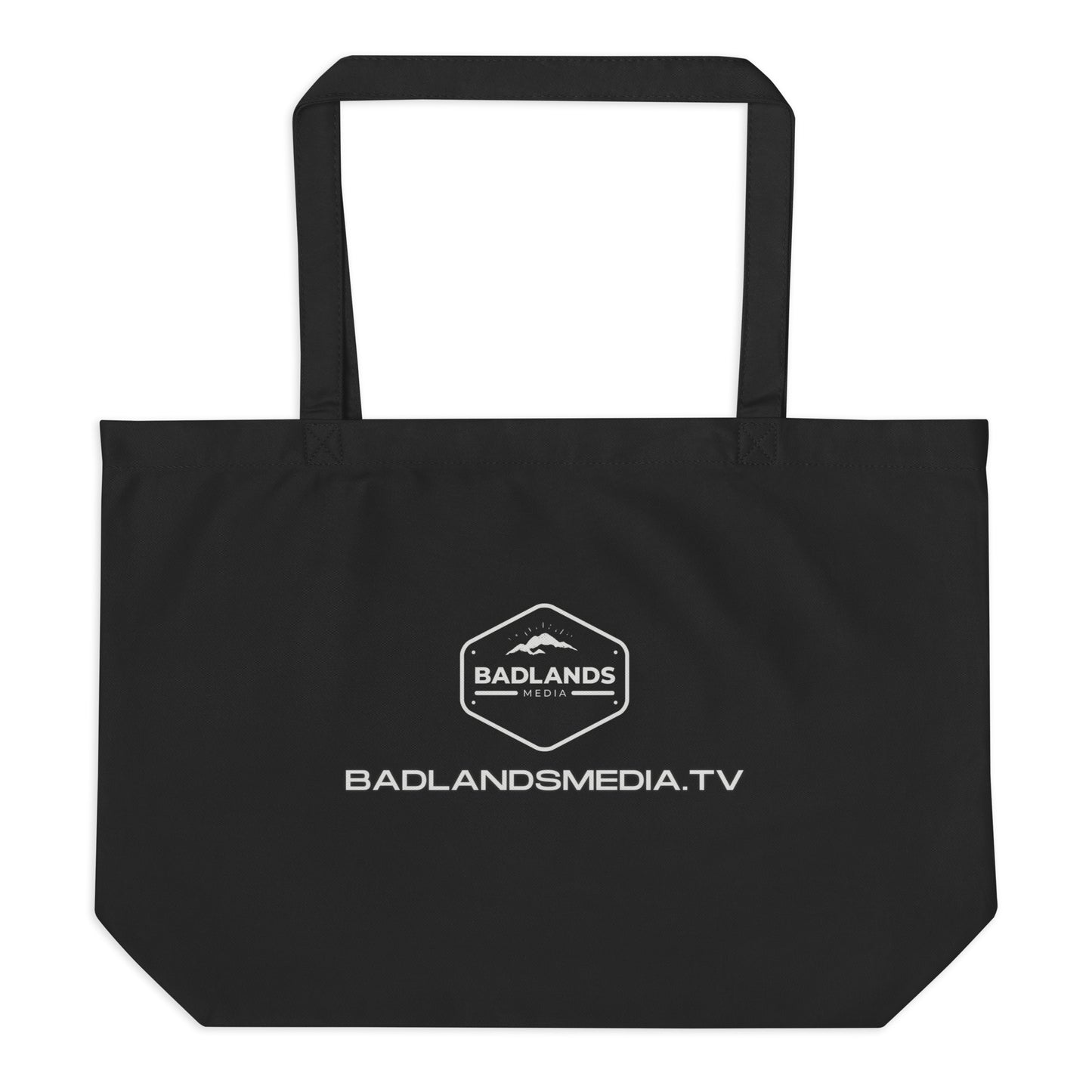 Baseless Conspiracies Large organic tote bag (black)