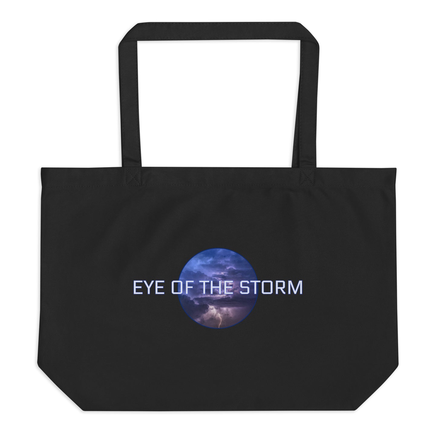 Eye of the Storm Large organic tote bag (black)