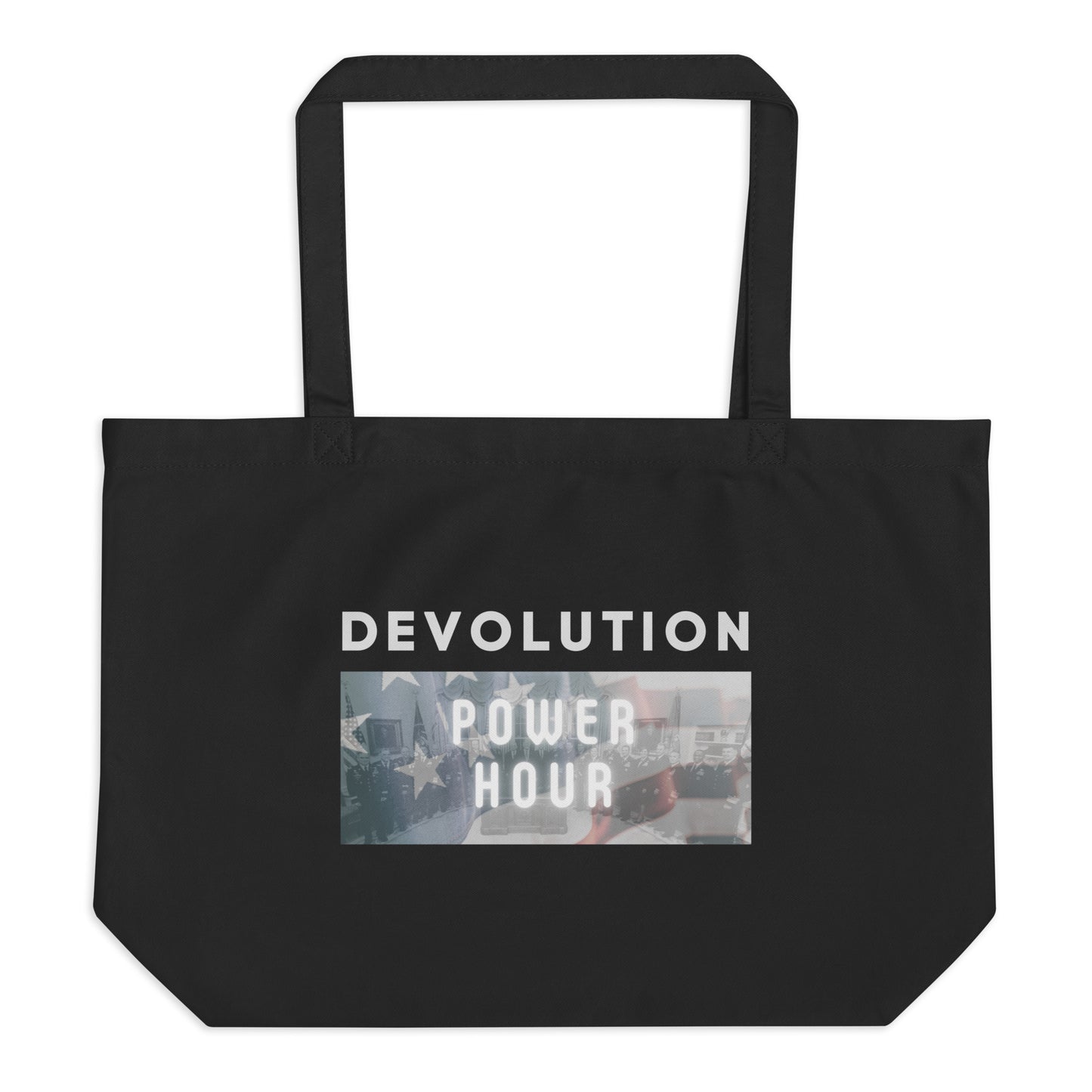 Devolution Power Hour Large organic tote bag (black)