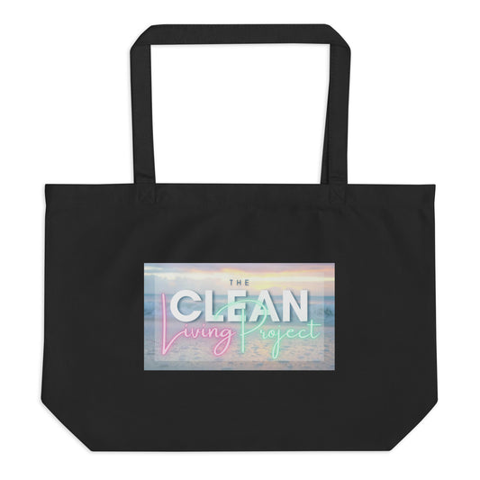 The Clean Living Project Large Organic Tote Bag (waves)