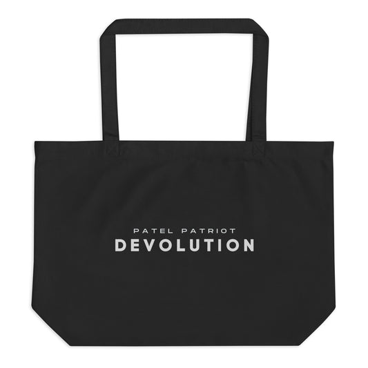 Devolution Large organic tote bag (white logo)