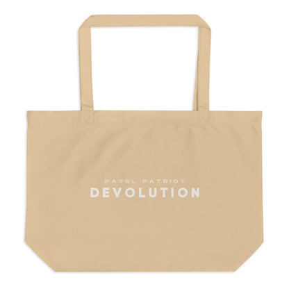 Devolution Large organic tote bag (white logo)