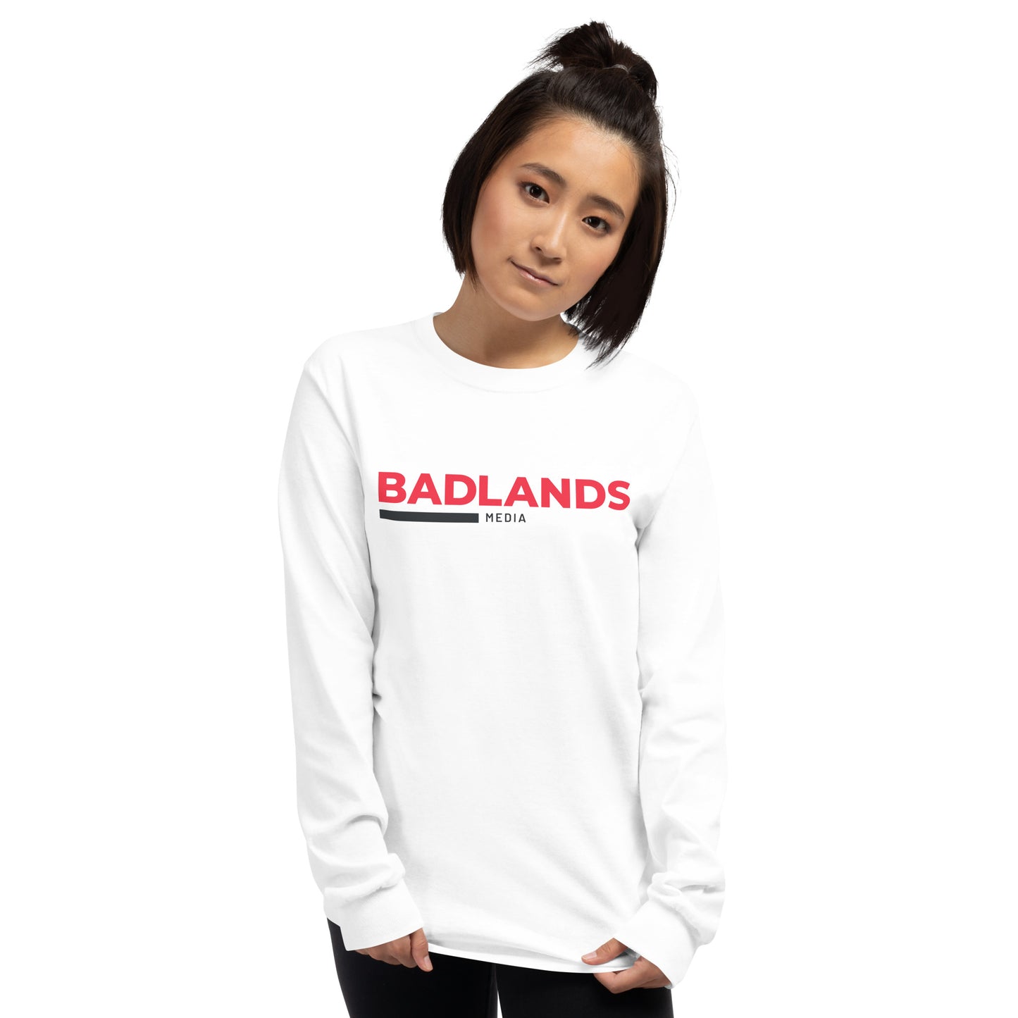 Badlands Unisex Long Sleeve T-Shirt (red/blk logo)