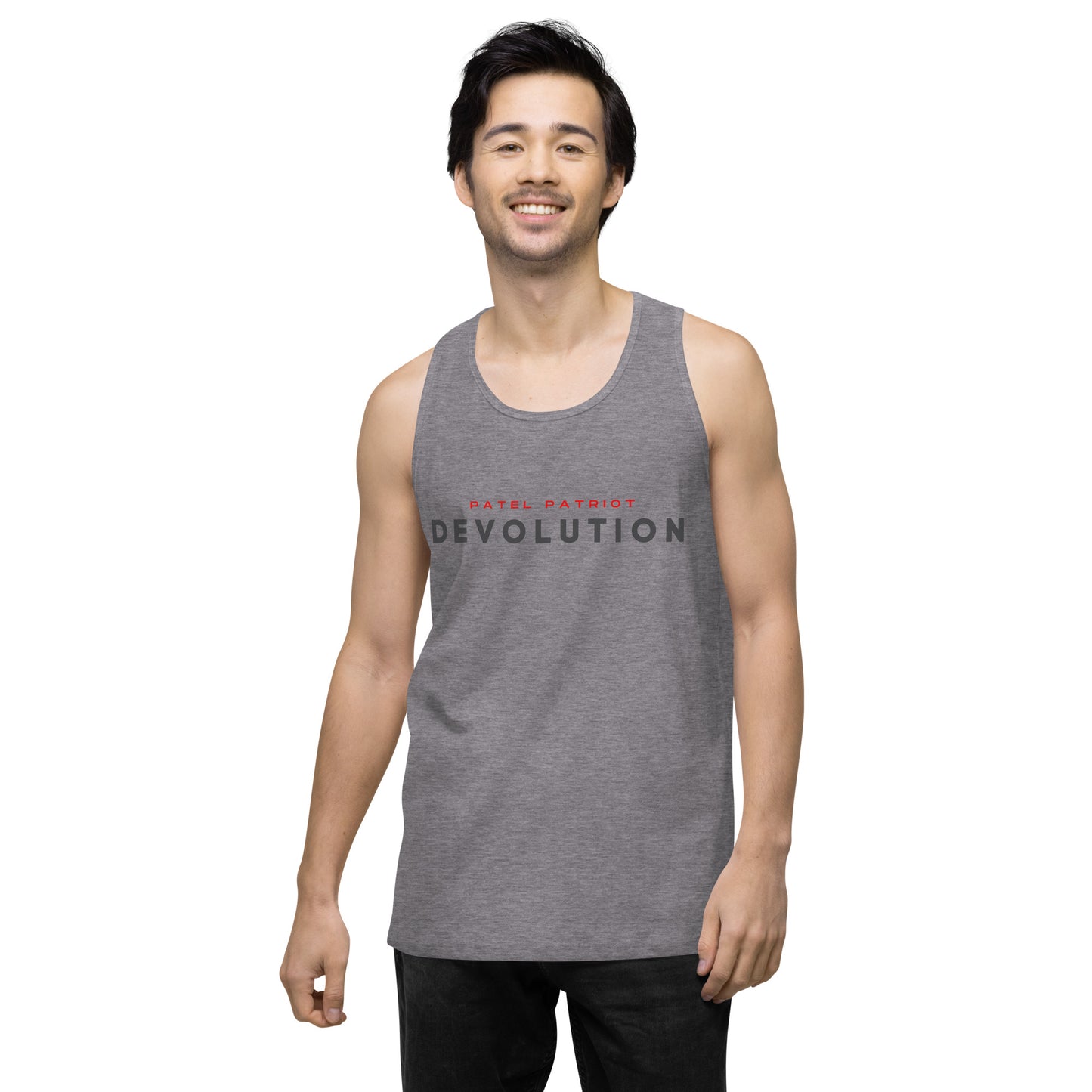 Devolution Men’s premium tank top (dark logo)