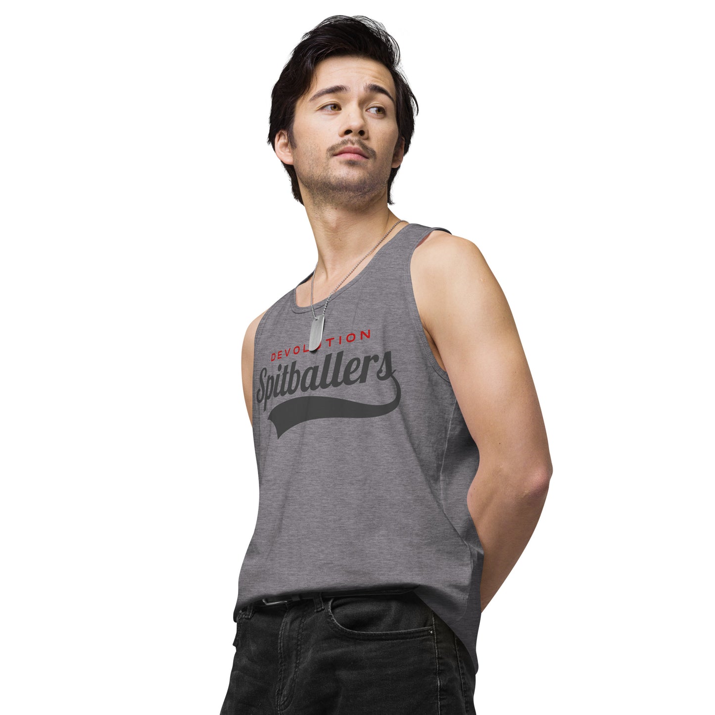 Spitballers Men’s premium tank top (dark logo)