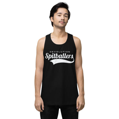 Spitballers Men’s premium tank top (white logo)