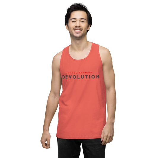 Devolution Men’s premium tank top (dark logo)