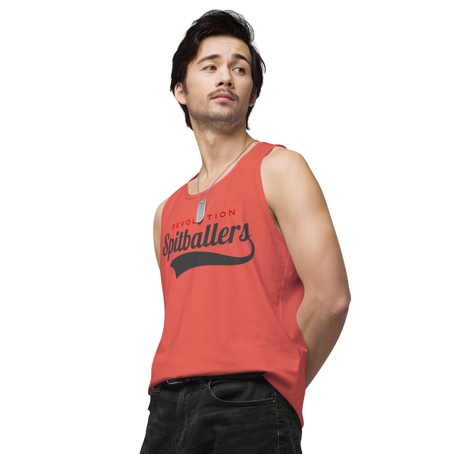 Spitballers Men’s premium tank top (dark logo)