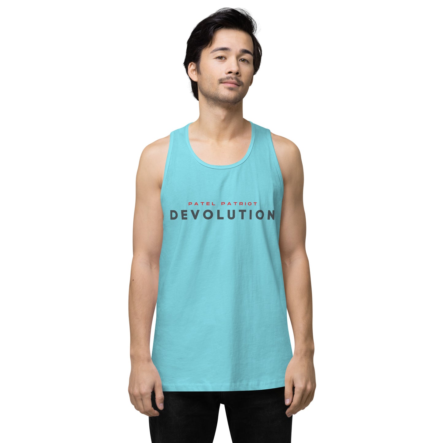 Devolution Men’s premium tank top (dark logo)