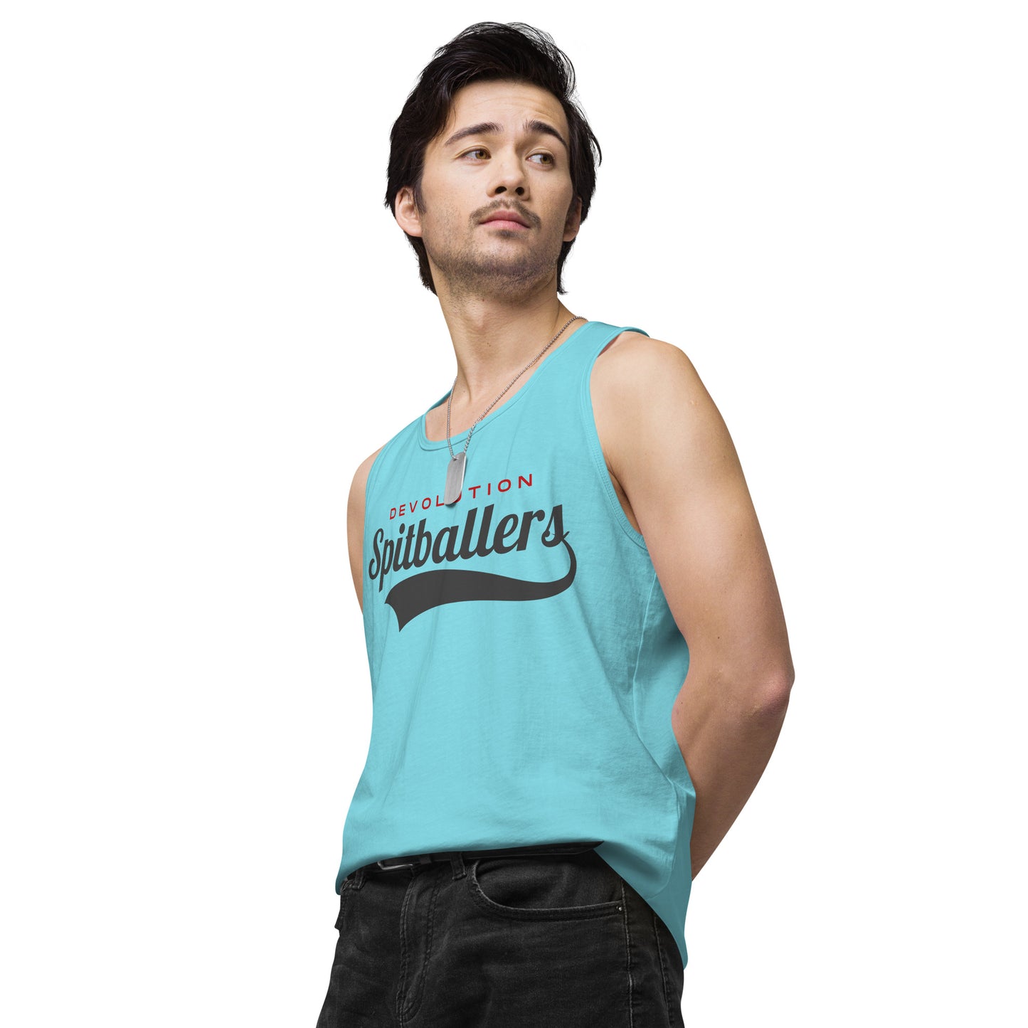 Spitballers Men’s premium tank top (dark logo)