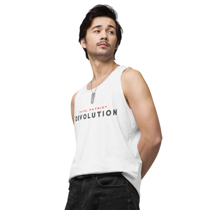 Devolution Men’s premium tank top (dark logo)