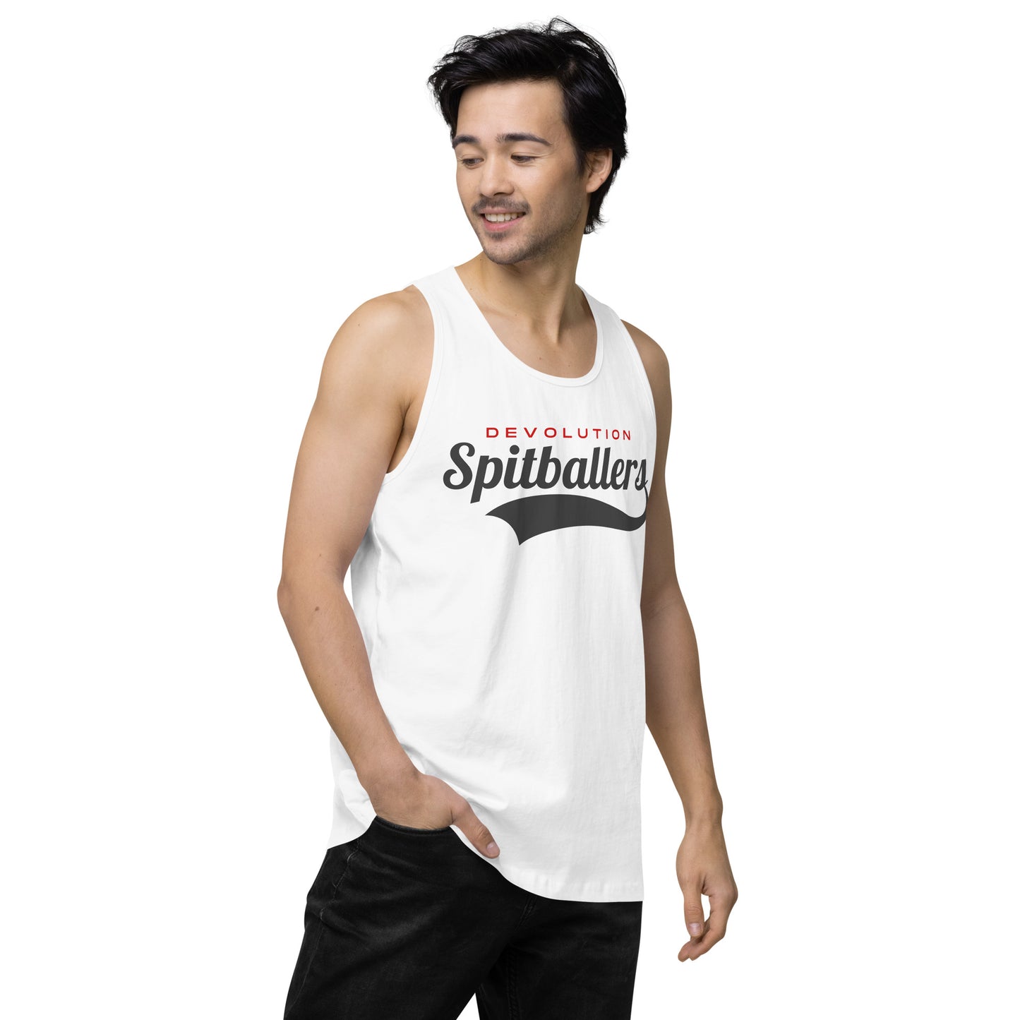 Spitballers Men’s premium tank top (dark logo)