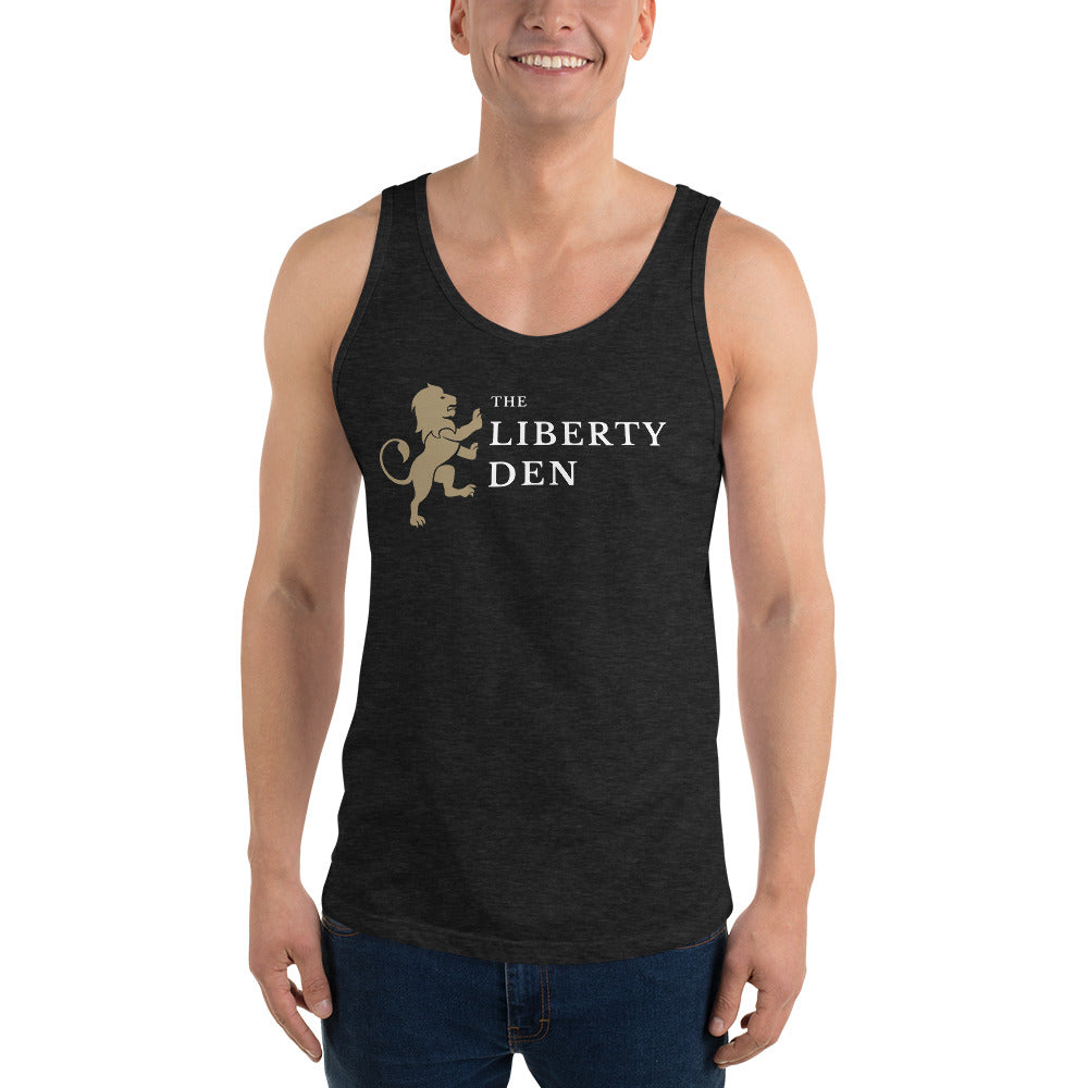 The Liberty Den Men's Tank Top (light logo)