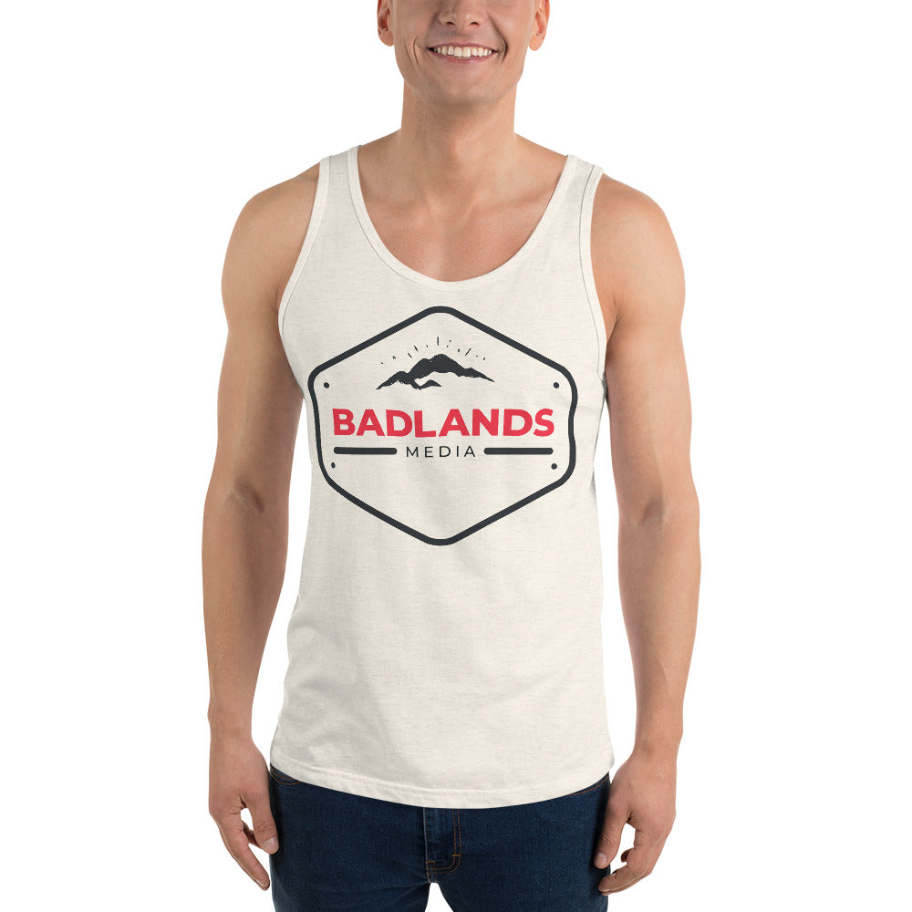 Badlands Unisex Tank Top with red/blk logo