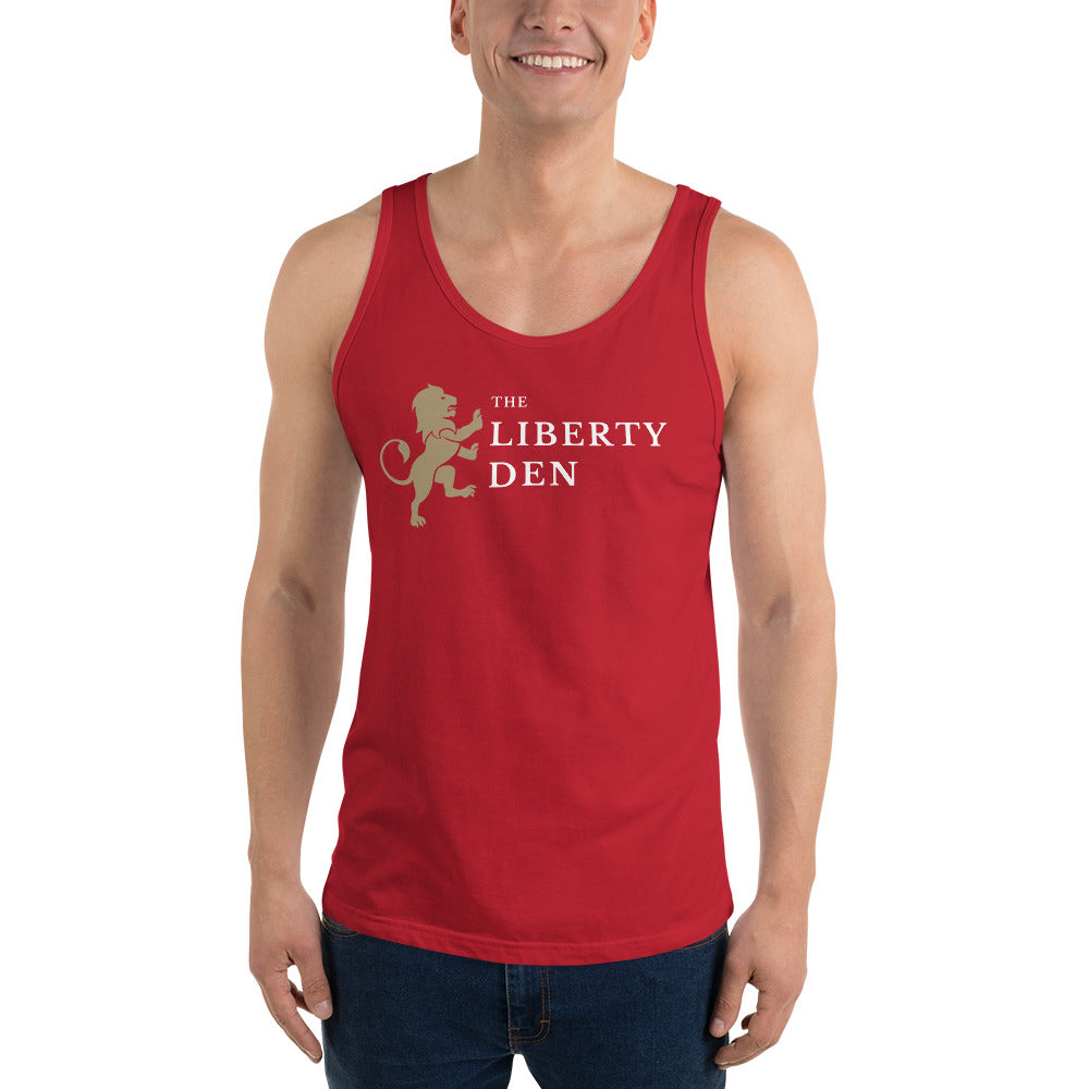 The Liberty Den Men's Tank Top (light logo)