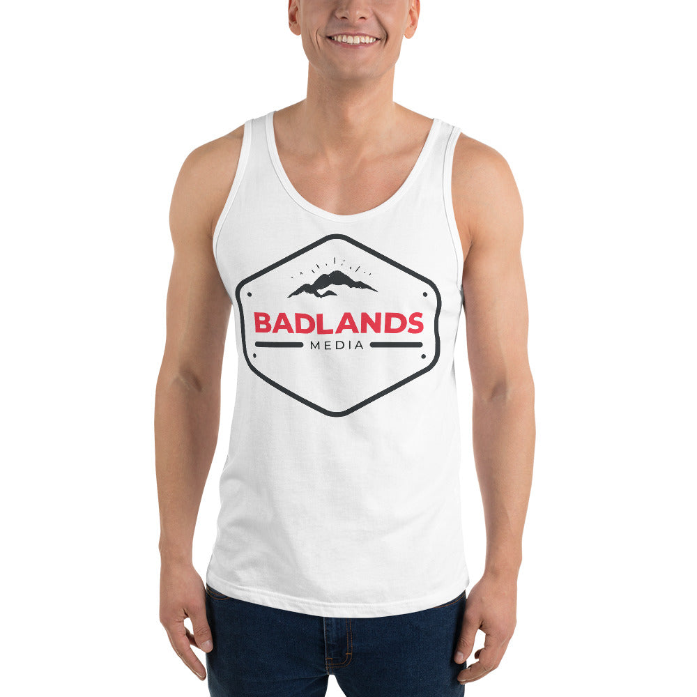 Badlands Unisex Tank Top with red/blk logo