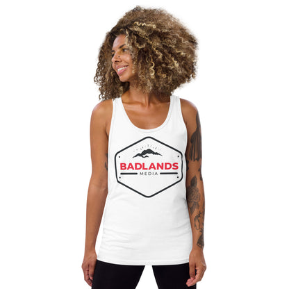 Badlands Unisex Tank Top with red/blk logo