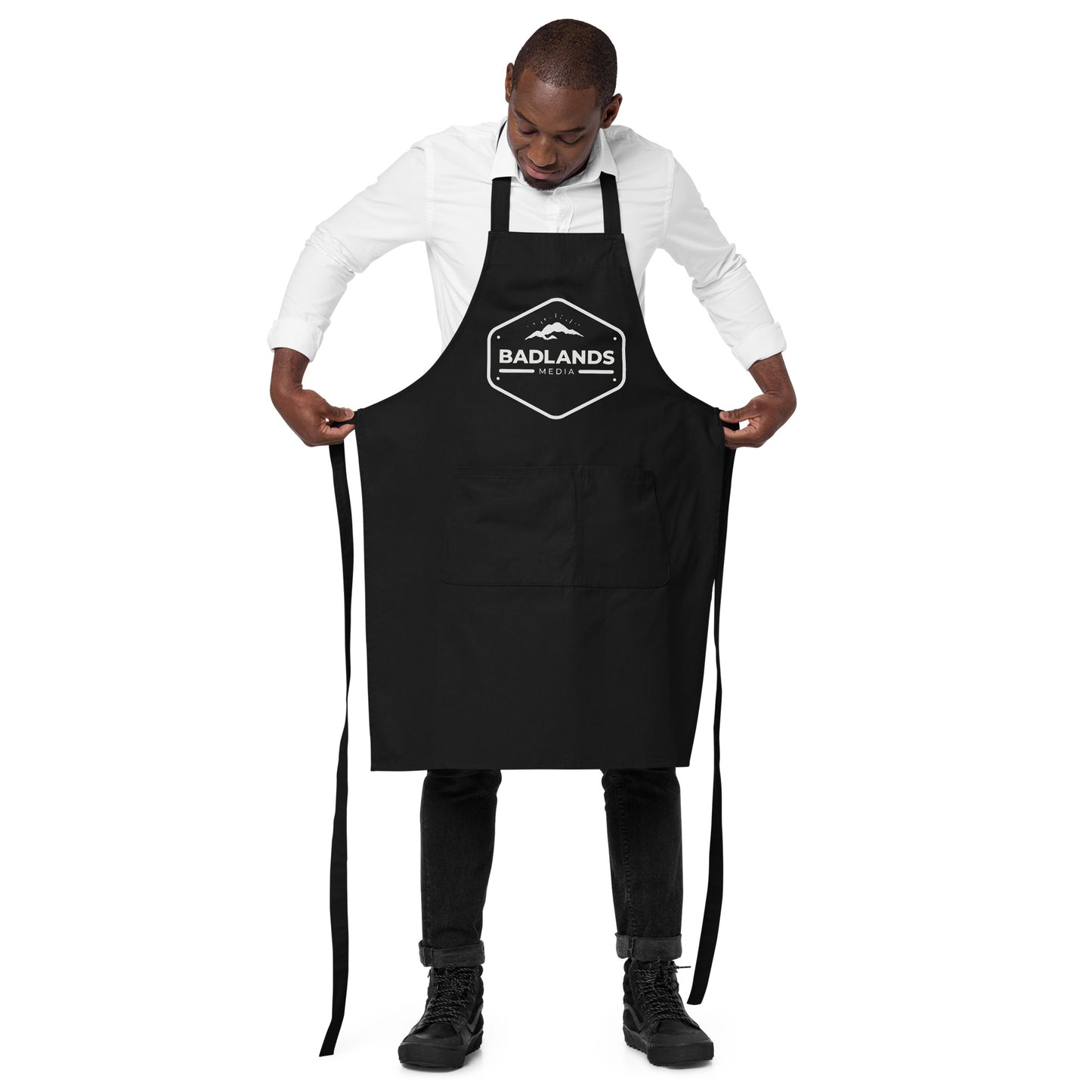 Badlands Organic cotton apron with white logo