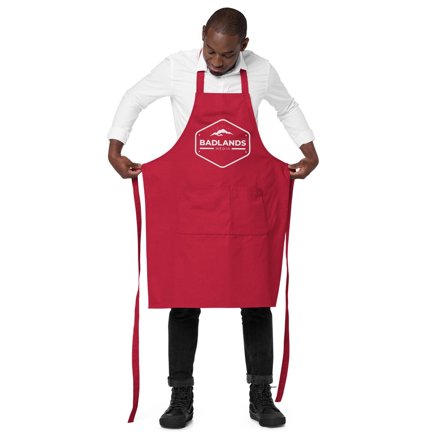 Badlands Organic cotton apron with white logo