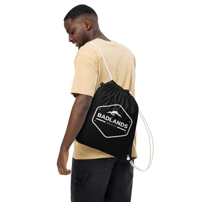 Badlands Organic cotton drawstring bag (white logo)