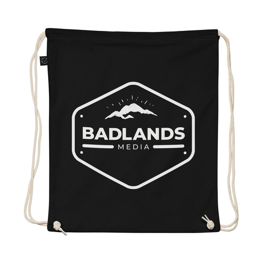 Badlands Organic cotton drawstring bag (white logo)
