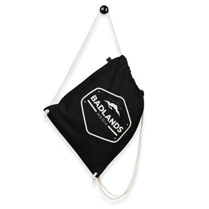 Badlands Organic cotton drawstring bag (white logo)