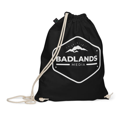 Badlands Organic cotton drawstring bag (white logo)