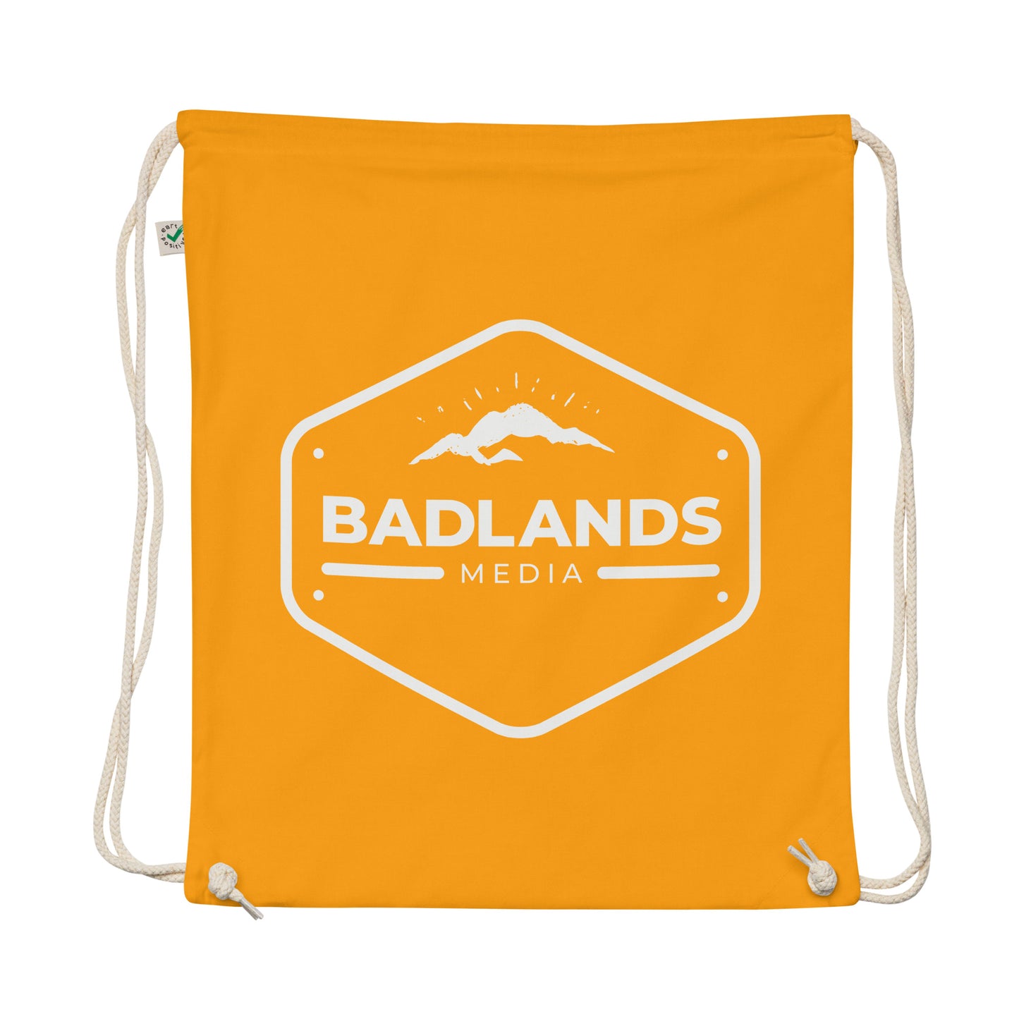 Badlands Organic cotton drawstring bag (white logo)