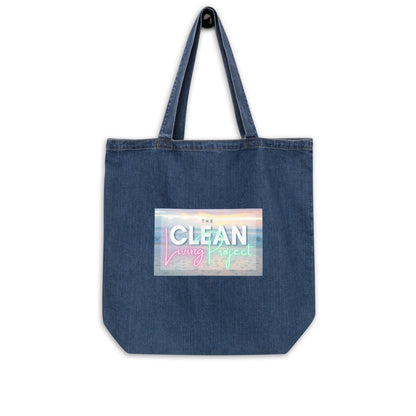 The Clean Living Project Organic Denim Tote Bag (waves)