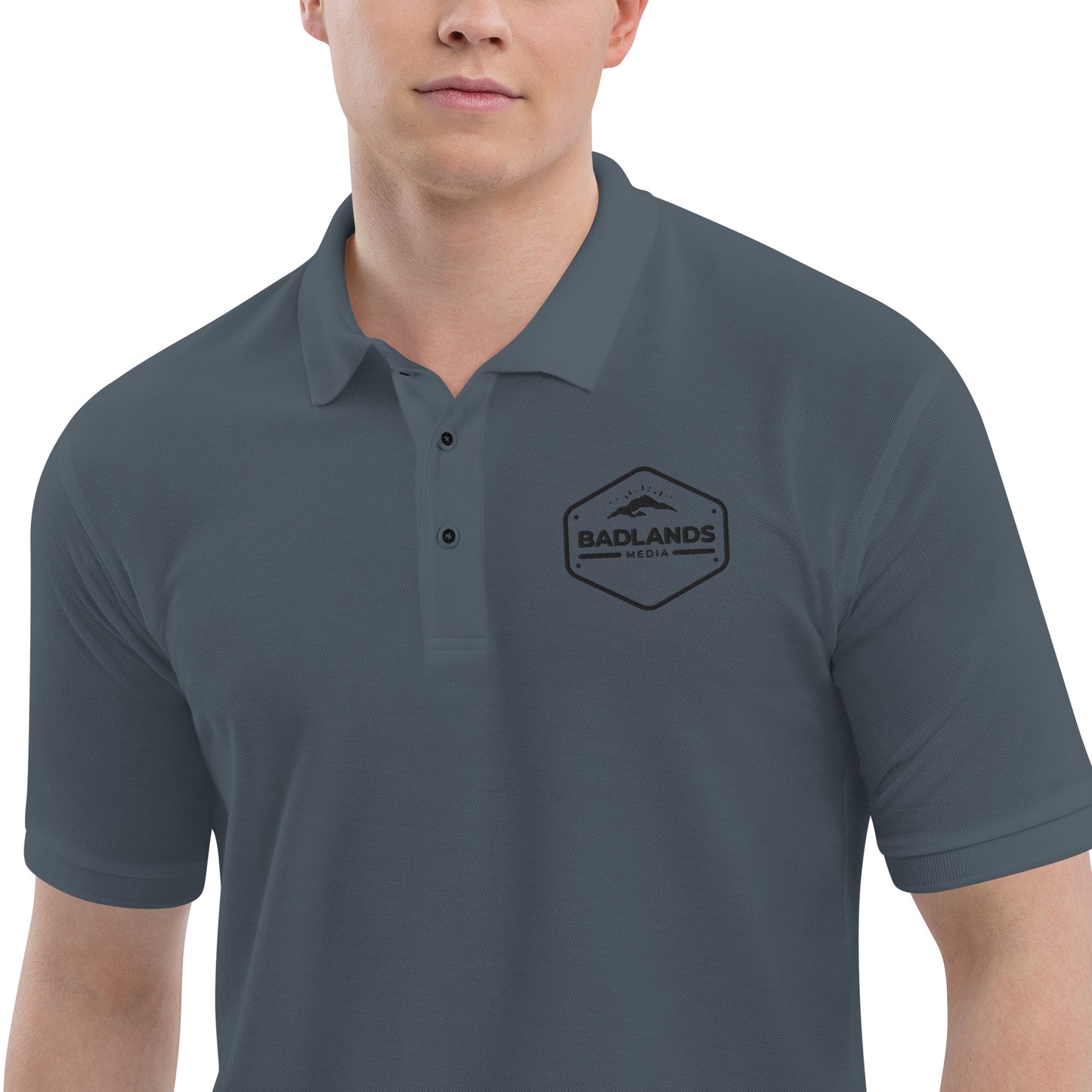 Badlands Men's Premium Polo (black logo)