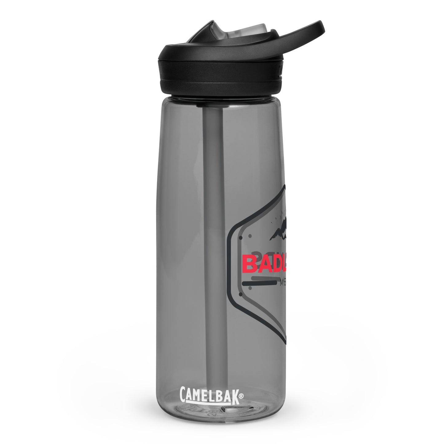 Badlands Sports Water Bottle (red/blk logo)