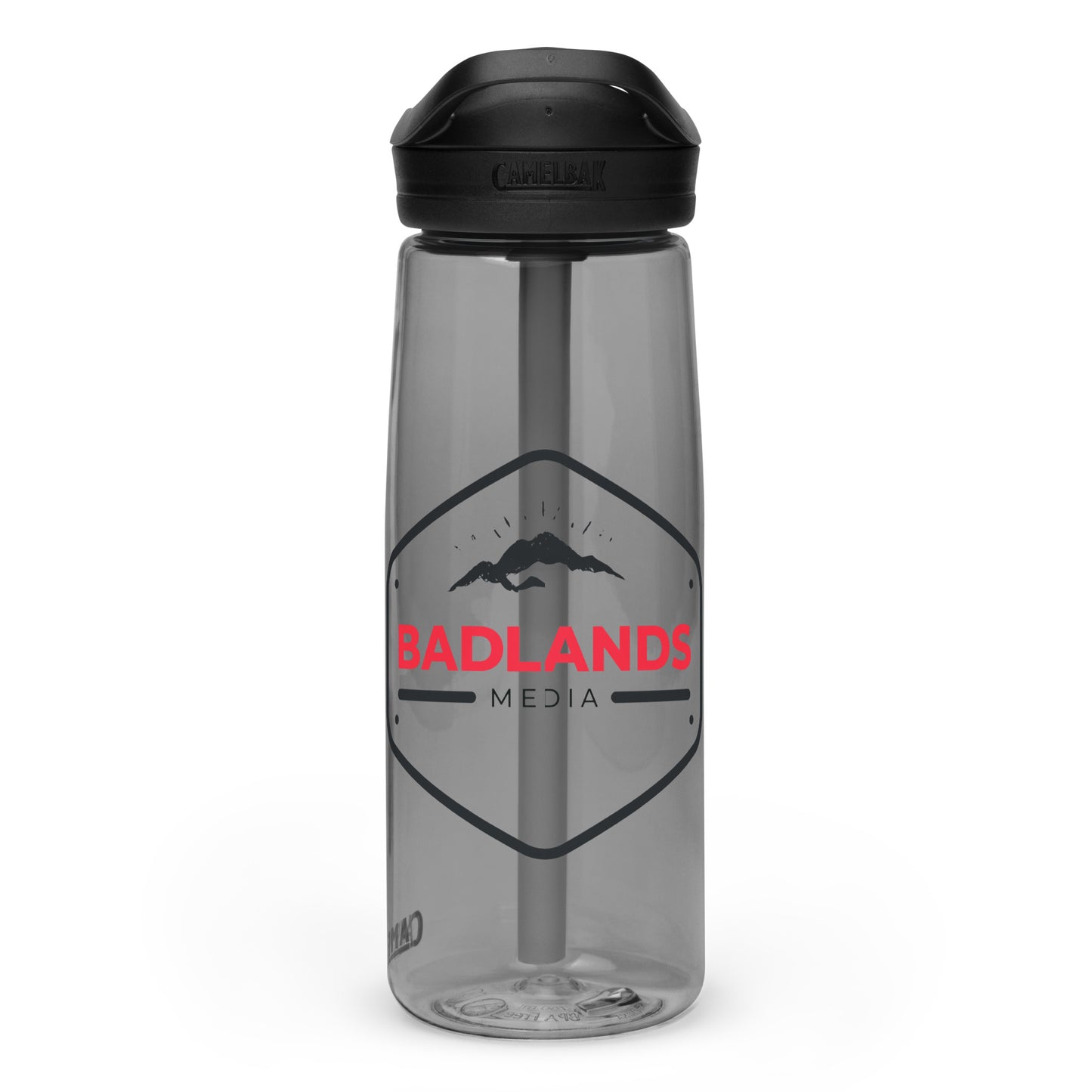 Badlands Sports Water Bottle (red/blk logo)