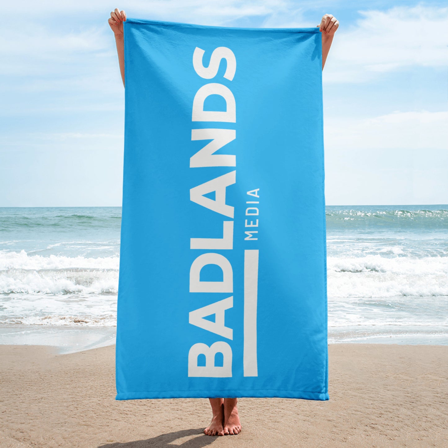 Badlands Beach or Bath Towel in electric blue