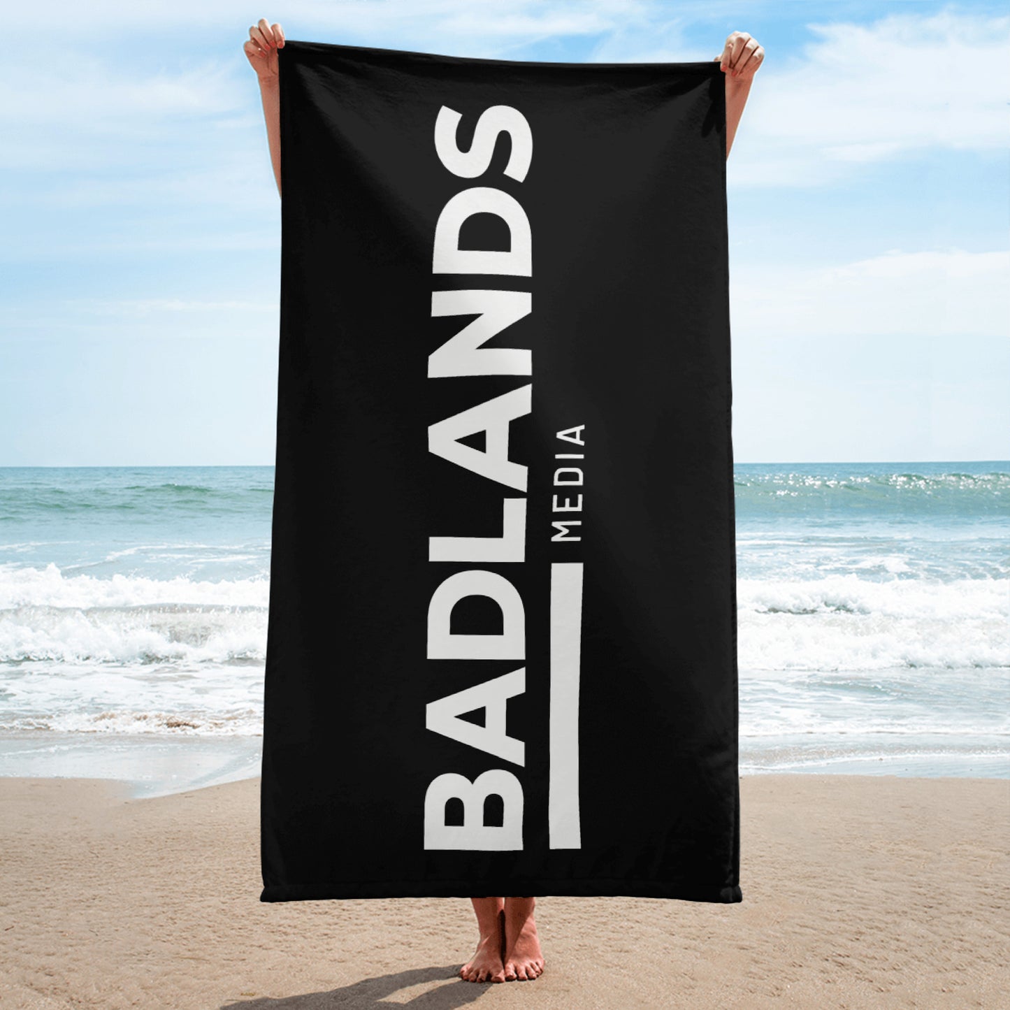 Badlands Beach or Bath Towel in black